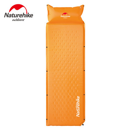 Naturehike挪客 户外自动充带枕气垫，加厚加宽，柔软舒适，自动充气，三维立体枕头，耐脏防泼，方便携带！橙色   79909