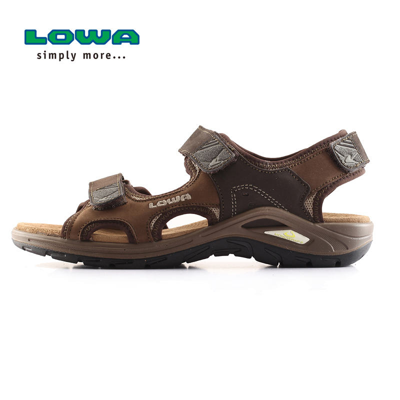 LOWA户外URBANO男式低帮沙滩鞋牛皮舒适透气防滑耐磨凉鞋 L410370 深褐色/褐色  80111