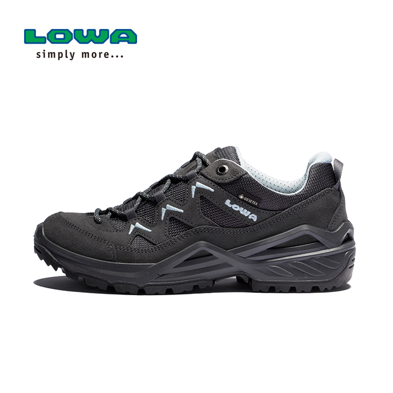LOWA新品户外防水登山徒步鞋SIRKOS EVO GTX女式低帮鞋 L320805  石墨色/冰蓝色 80149