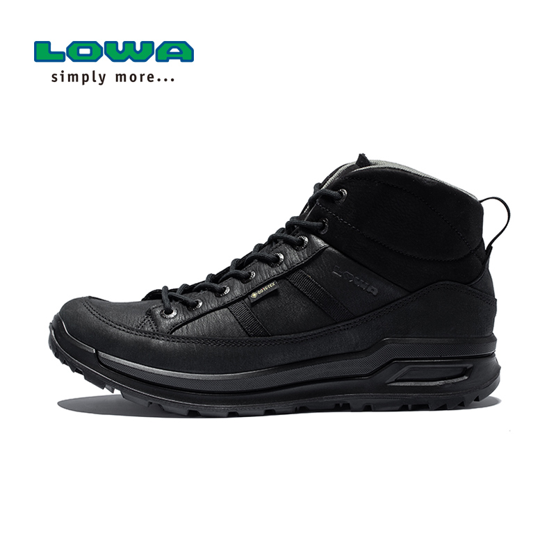 LOWA户外布拉格PRAGUE GTX男式中帮登山鞋防水耐磨徒步鞋 L510628 黑色  80159