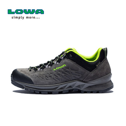 LOWA户外EXPLORER GTX男式低帮鞋防水耐磨登山徒步鞋 L210713 烟灰色/黄绿色  81028