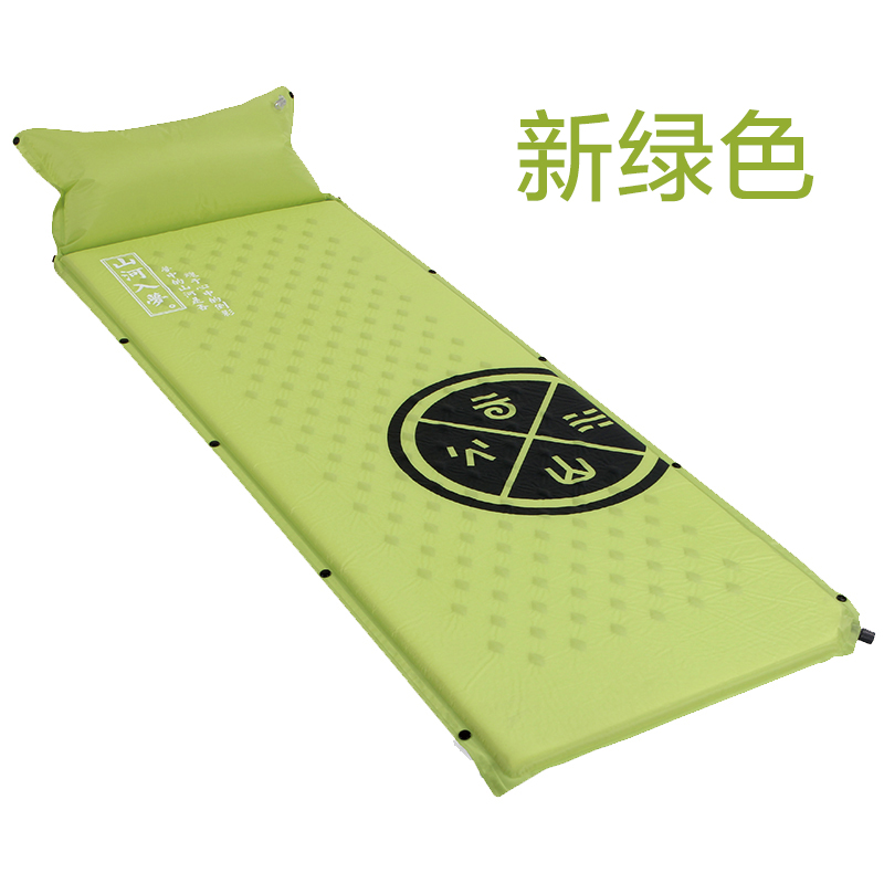 天石户外 N541651 单人自充气垫 带枕头可拼接防潮垫 充气垫露营野营垫 新绿色62825
