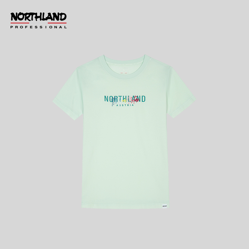 诺诗兰女式短袖T恤2022年春夏新款户外休闲简约打底衫NTSCT2328S 淡水绿色  81269
