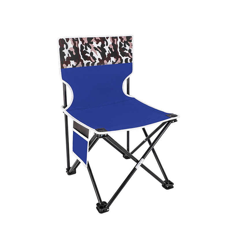 户外露营折叠椅多功能钓鱼椅便携式沙滩椅送收纳袋T03 迷彩蓝  81429